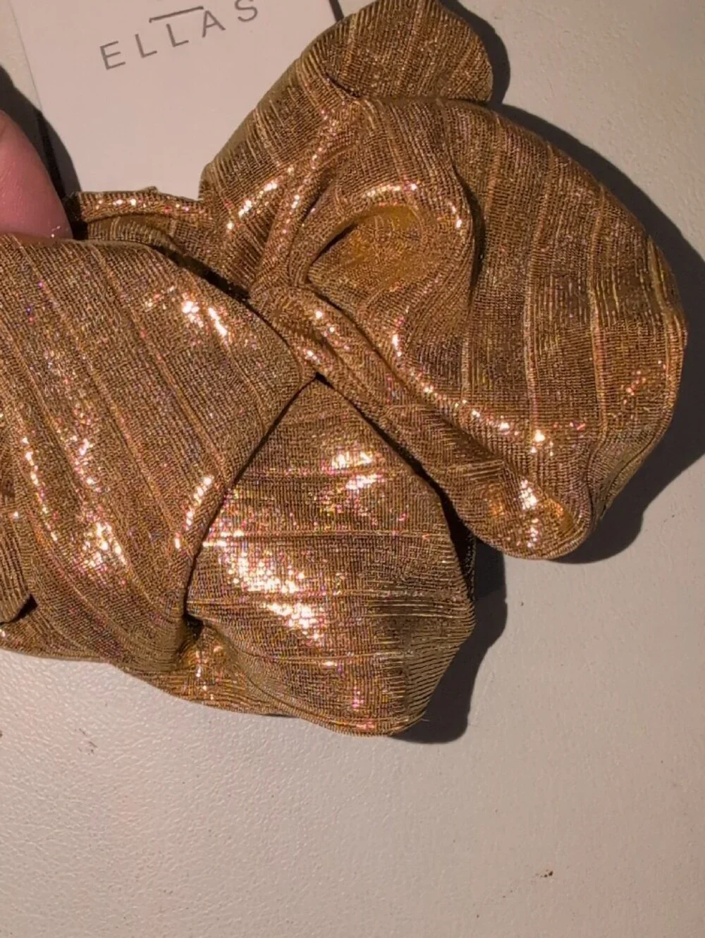 Ella Metallic Gold Shimmery Hair Scrunchie Duo Pack Of 2